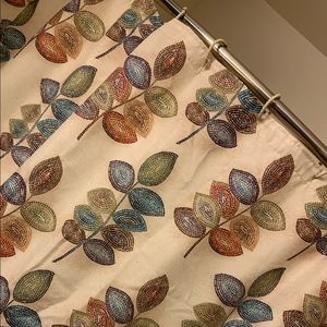 Croscill Mosaic leaves tan background standard shower curtain